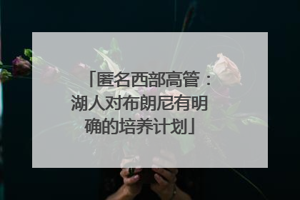 匿名西部高管：湖人对布朗尼有明确的培养计划
